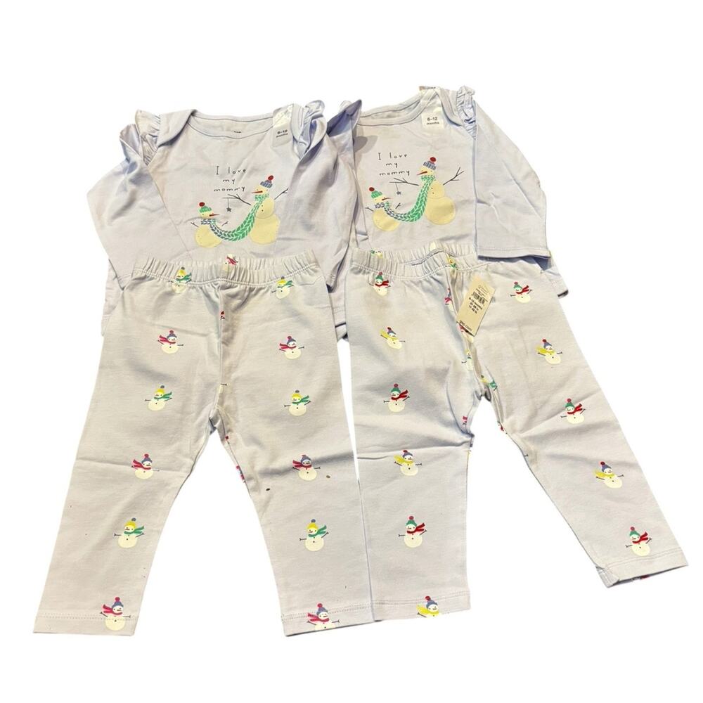Baby Gap NWT Twin 6-12M girls 2pc winter holiday lavender outfit